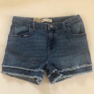 Levis Girls Size 14 Reg Blue Jean Shorts Adj Waist